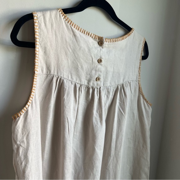 C&C California 100% Linen Dress w/ Embroidery - Large - Picture 8 of 8